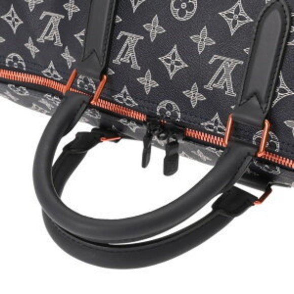 Louis Vuitton Blue Keepall Boston Navy Canvas Monogram Bag Bandouliere - Picture 3 of 9